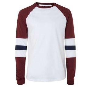 Topman Raglan Long Sleeve Tee, Sz XXS